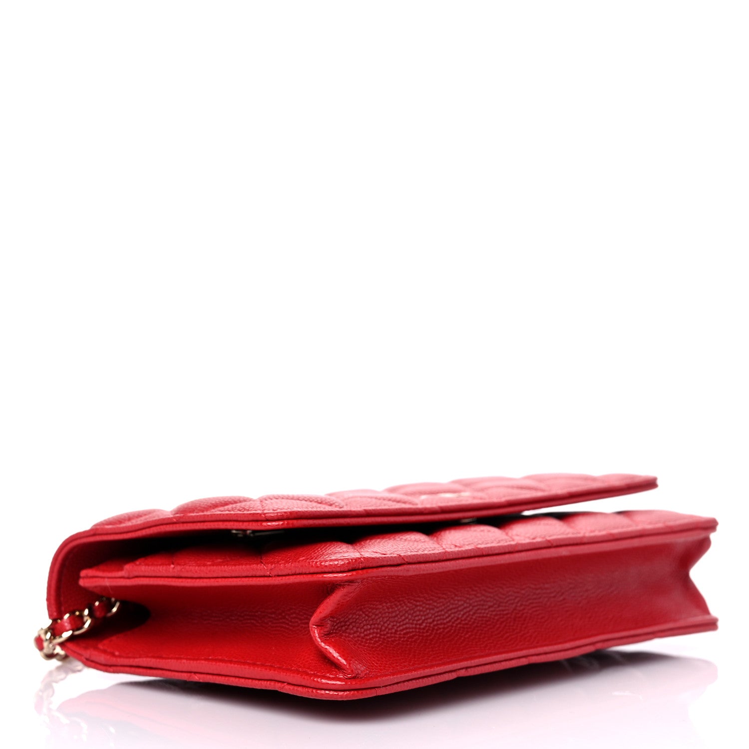 Chanel Caviar Quilted Wallet On Chain WOC Red 4 of 11