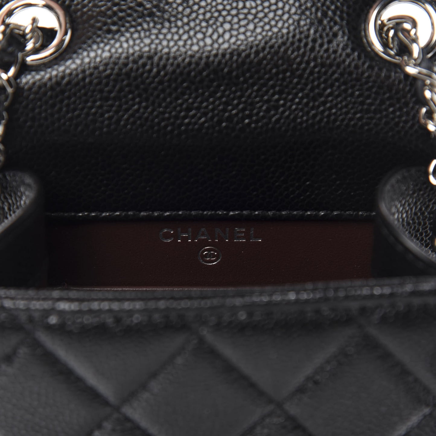 Caviar Quilted Classic Phone Holder Black