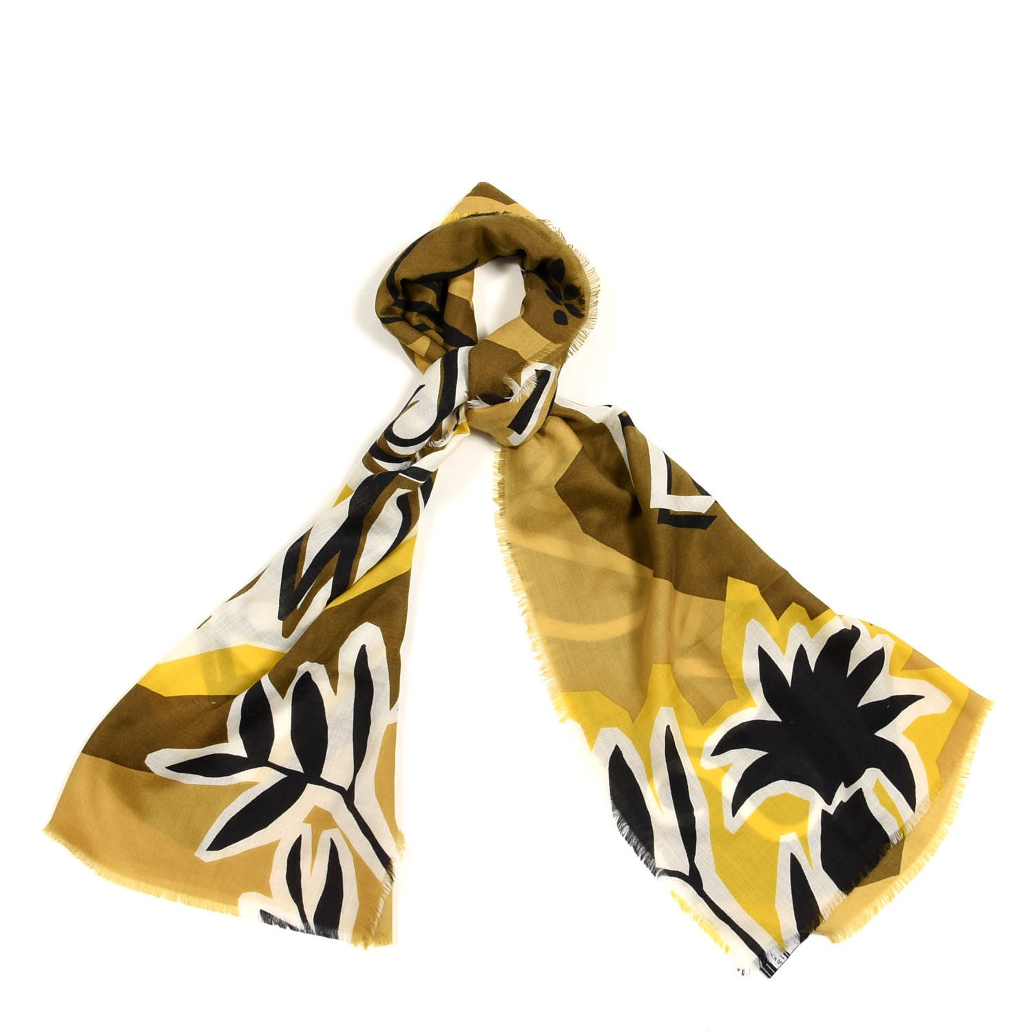 Burberry Prorsum Wool Cashmere Wild Flowers Scarf Green 1 of 6