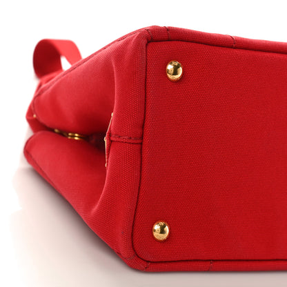 Prada Canapa Small Logo Tote Rosso 7 of 10