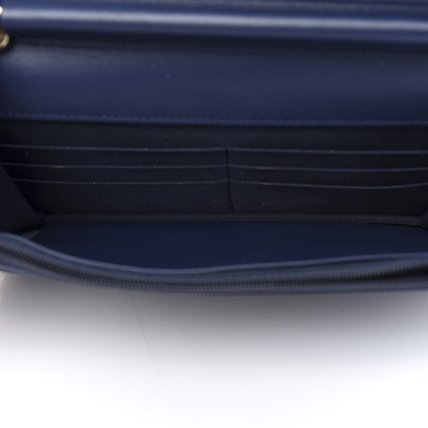 Caviar Quilted Boy Wallet On Chain WOC Navy