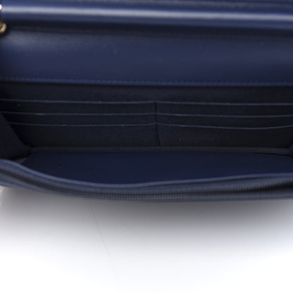 Chanel Caviar Quilted Boy Wallet On Chain WOC Navy 5 of 15