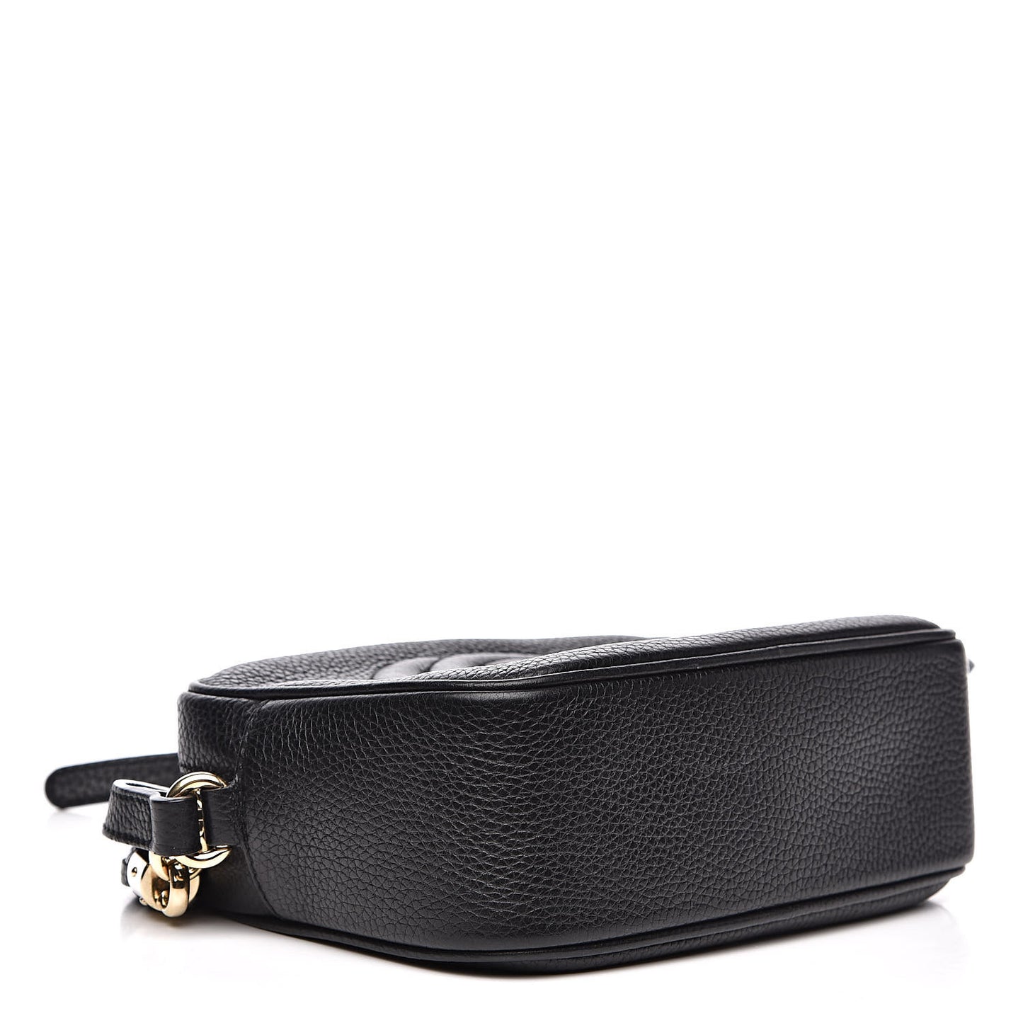 Pebbled Calfskin Small Soho Disco Bag Black