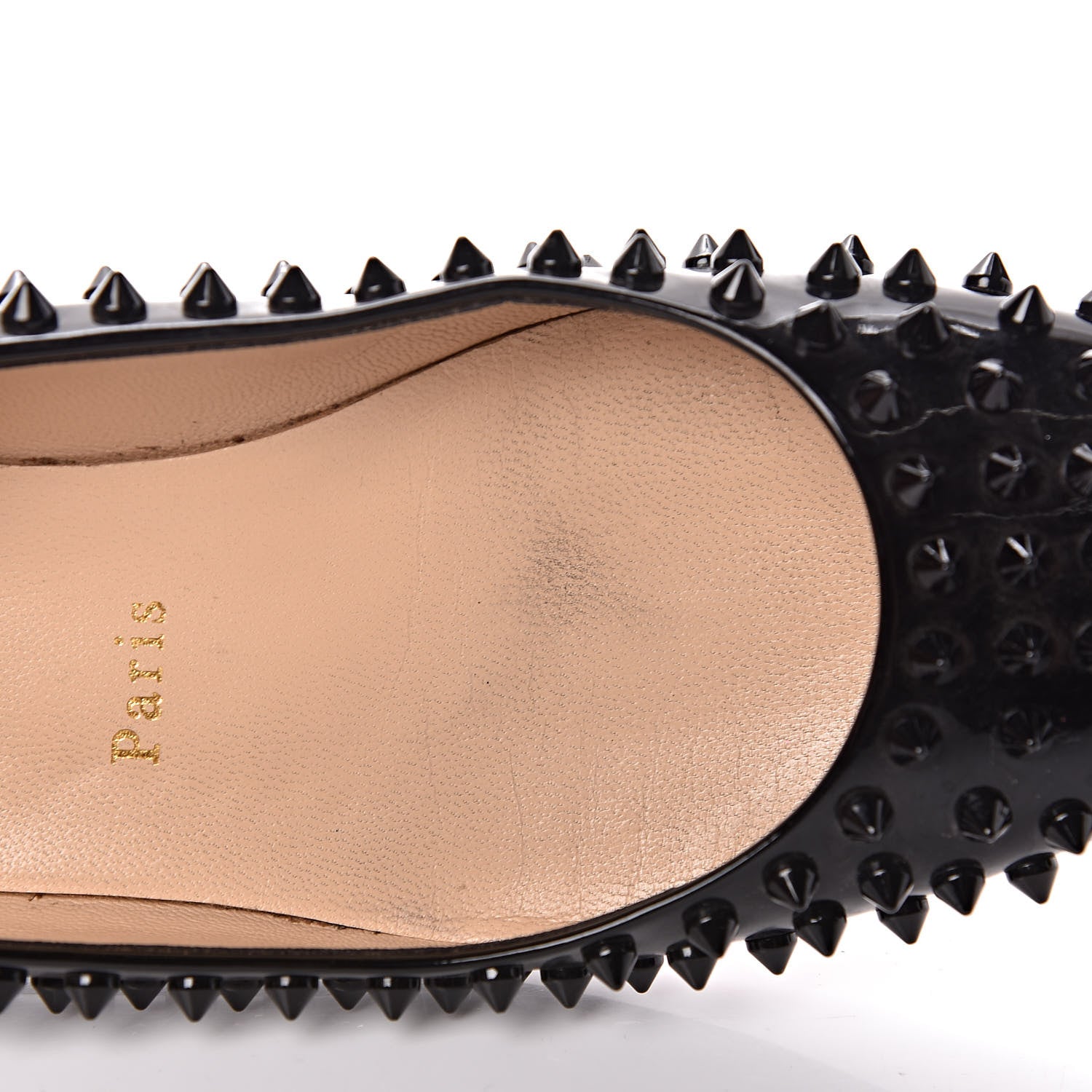 Christian Louboutin Patent Gozul Spikes Flats 37 Black 14 of 19