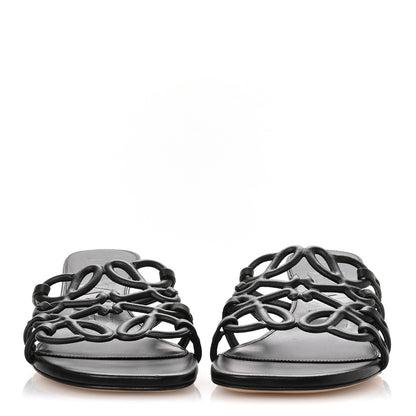 Loewe Calfskin Petal Anagram Caged Mule 45mm Sandals 37 Black 3 of 8