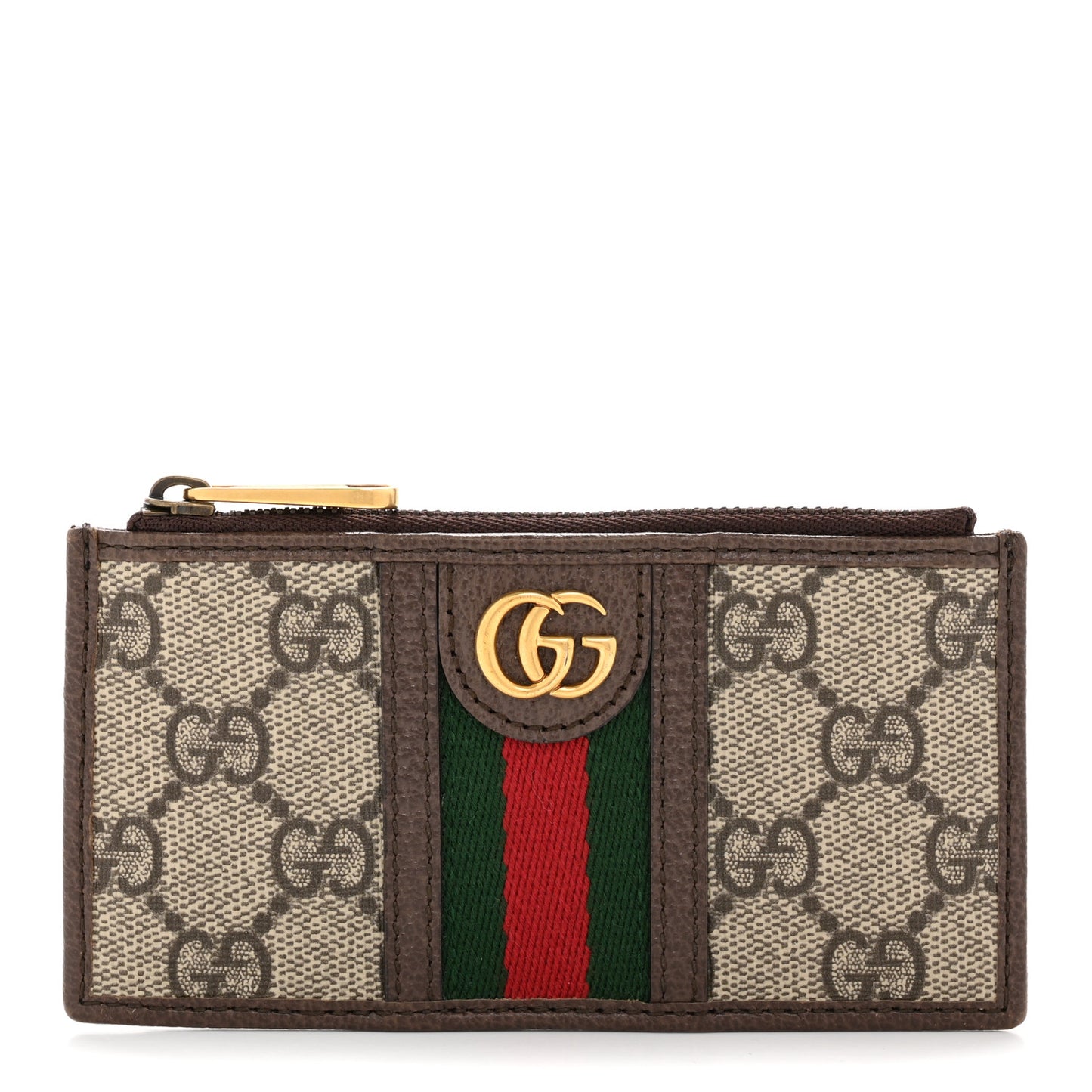 GG Supreme Monogram Web Ophidia Coin Case Brown