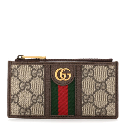 Gucci GG Supreme Monogram Web Ophidia Coin Case Brown 1 of 10