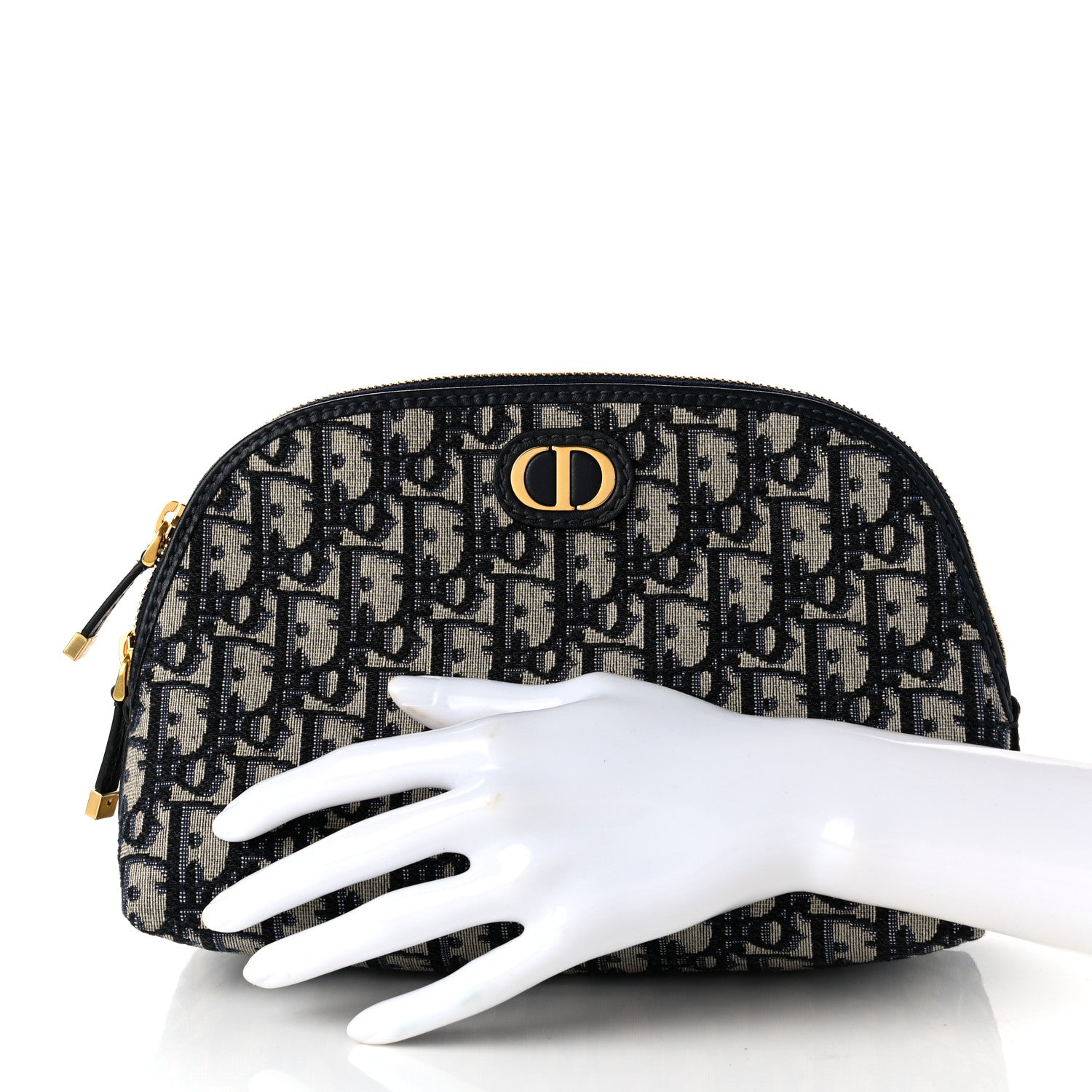 Christian Dior Oblique 30 Montaigne Cosmetic Pouch Blue 2 of 7