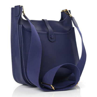 Hermes Taurillon Clemence Evelyne III PM Bleu Encre 2 of 10