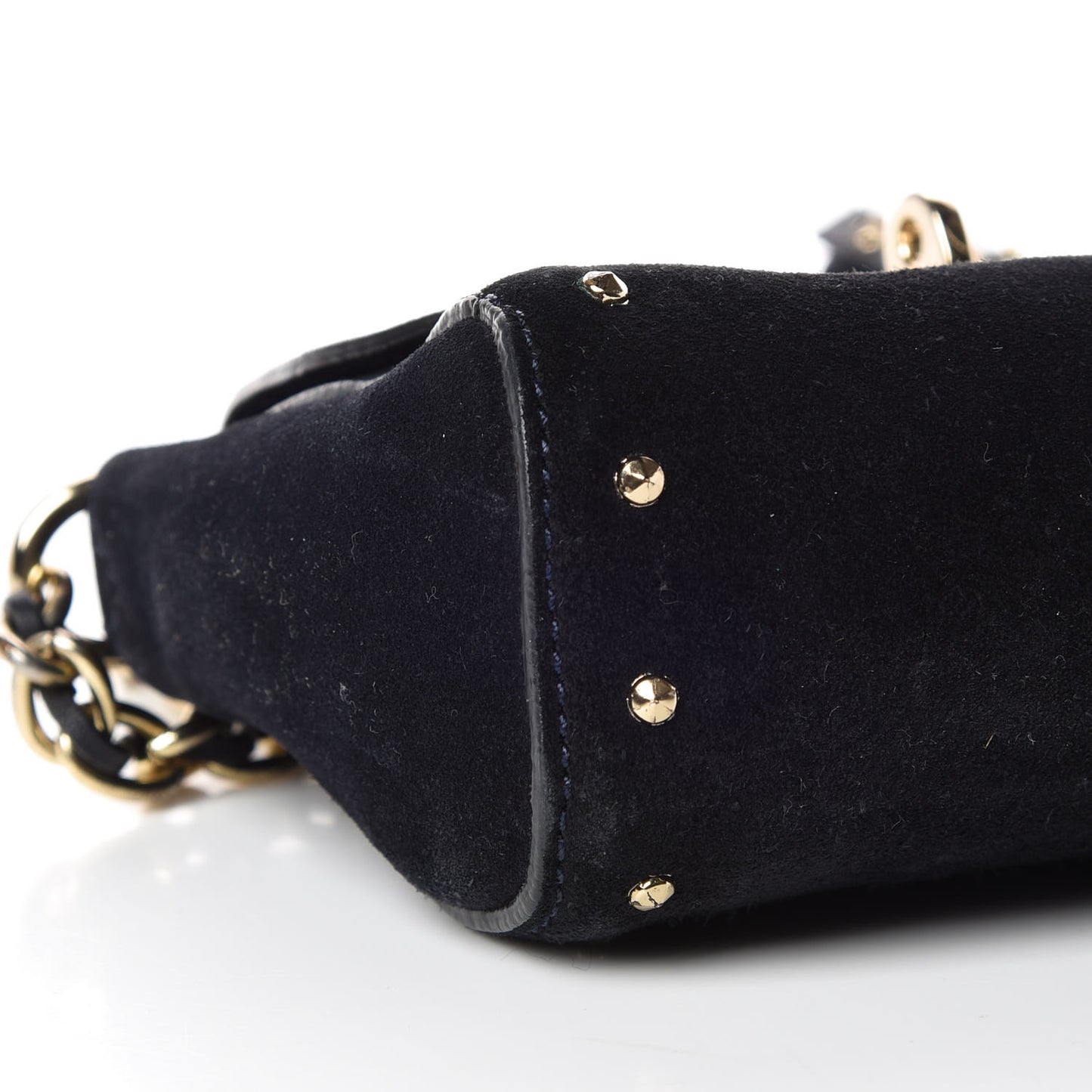 Suede Studded Mini Lily Flap Ink Blue