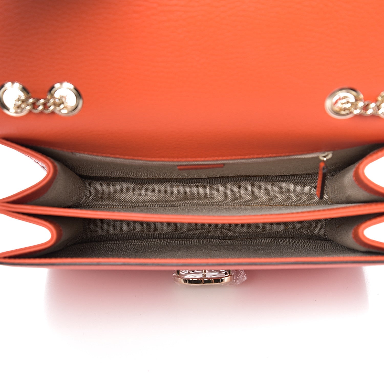 Gucci Dollar Calfskin Interlocking G Shoulder Bag Sun Orange 4 of 9