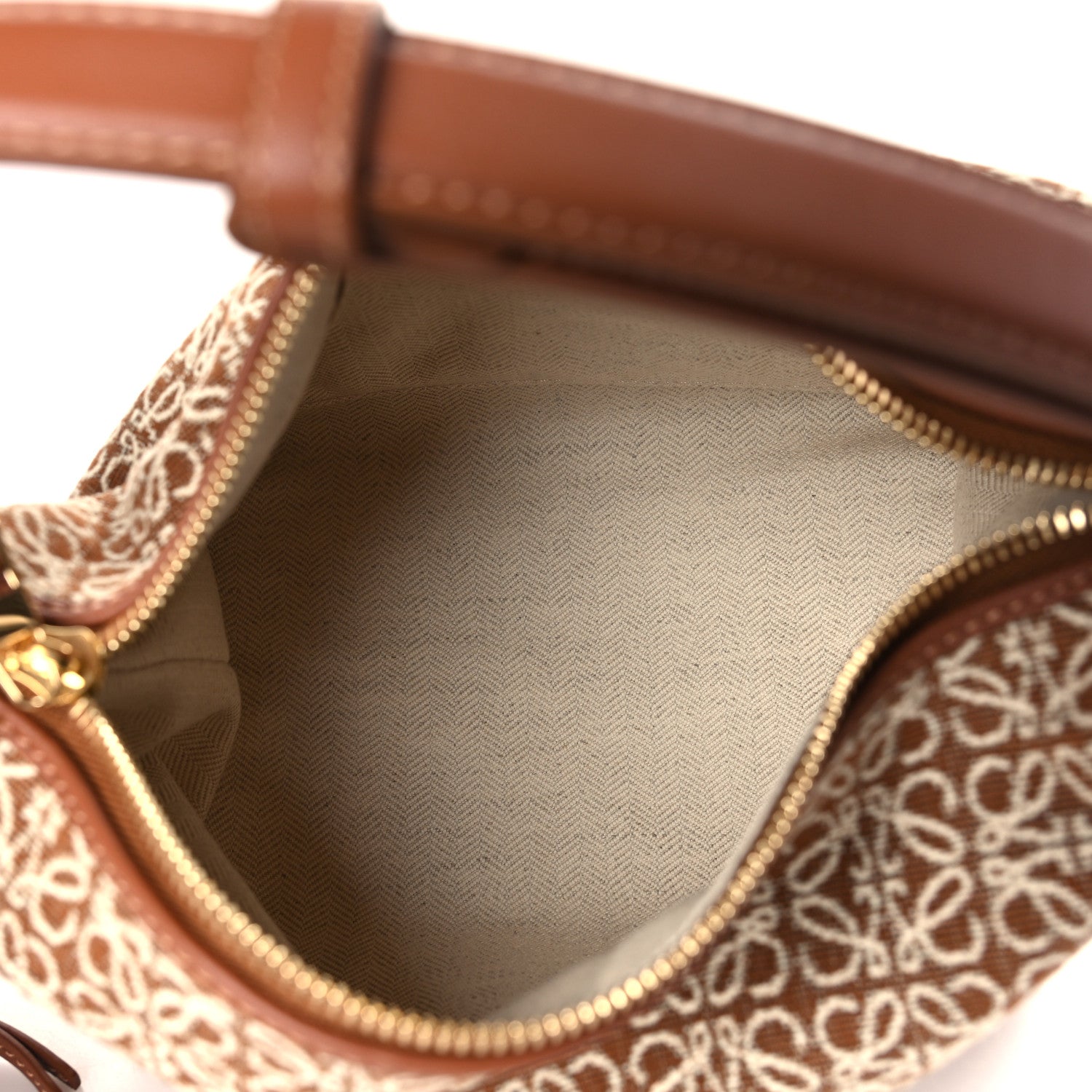 Loewe Jacquard Anagram Calfskin Small Cubi Bag Tan Pecan 5 of 8