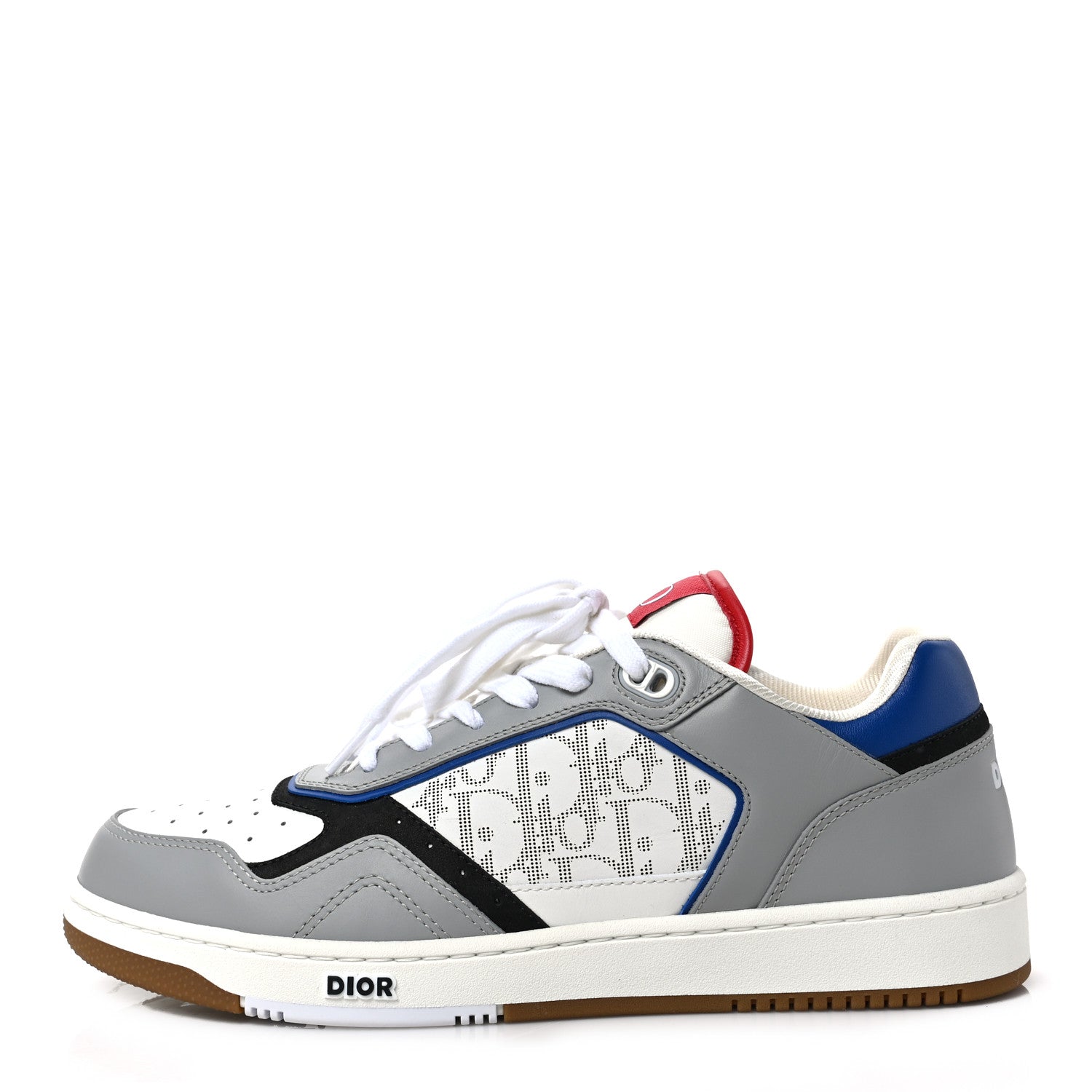 Christian Dior Smooth Calfskin Oblique Galaxy Perforated Mens B27 Low Top Sneakers 43 Grey Blue 1 of 9