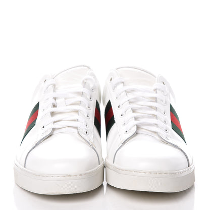 Gucci Calfskin Crocodile Web Mens Ace Sneakers 10.5 White Green 2 of 13