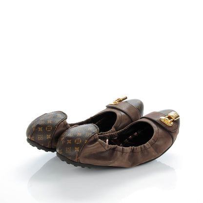 Louis Vuitton Monogram Suede Lucky Ballerina Flats 40 Brown 4 of 7