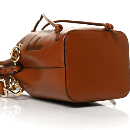 Fendi Vitello King F is Fendi Logo Embossed Mini Mon Tresor Bucket Bag Cuoio 10 of 11