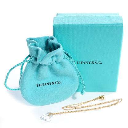 Tiffany 18k Gold Elsa Peretti Rock Crystal Open Heart Necklace 6 of 6