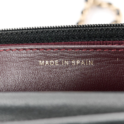 Chanel Lambskin Quilted Wallet On Chain WOC Black 7 of 11