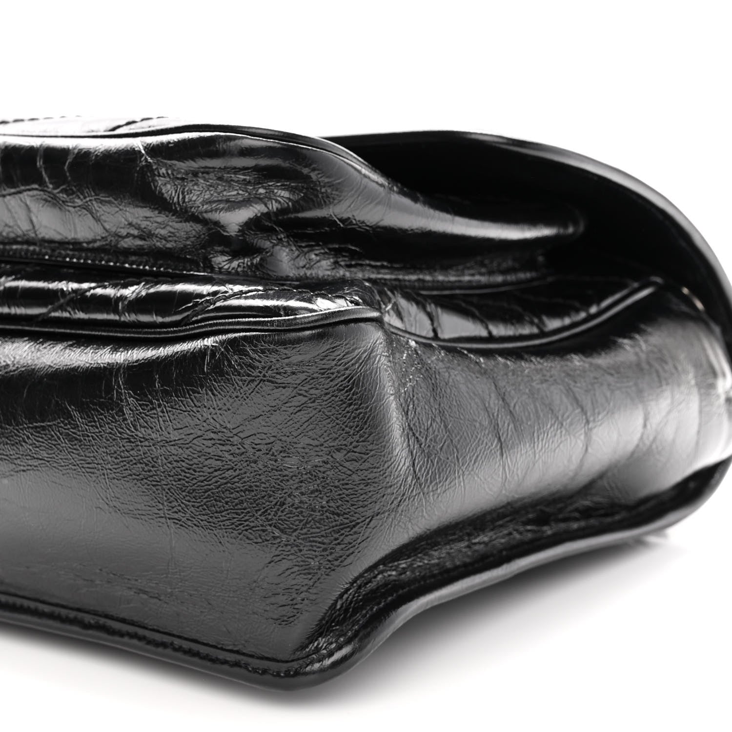 Saint Laurent Crinkled Calfskin Matelasse Monogram Large Niki Chain Satchel Black 9 of 9