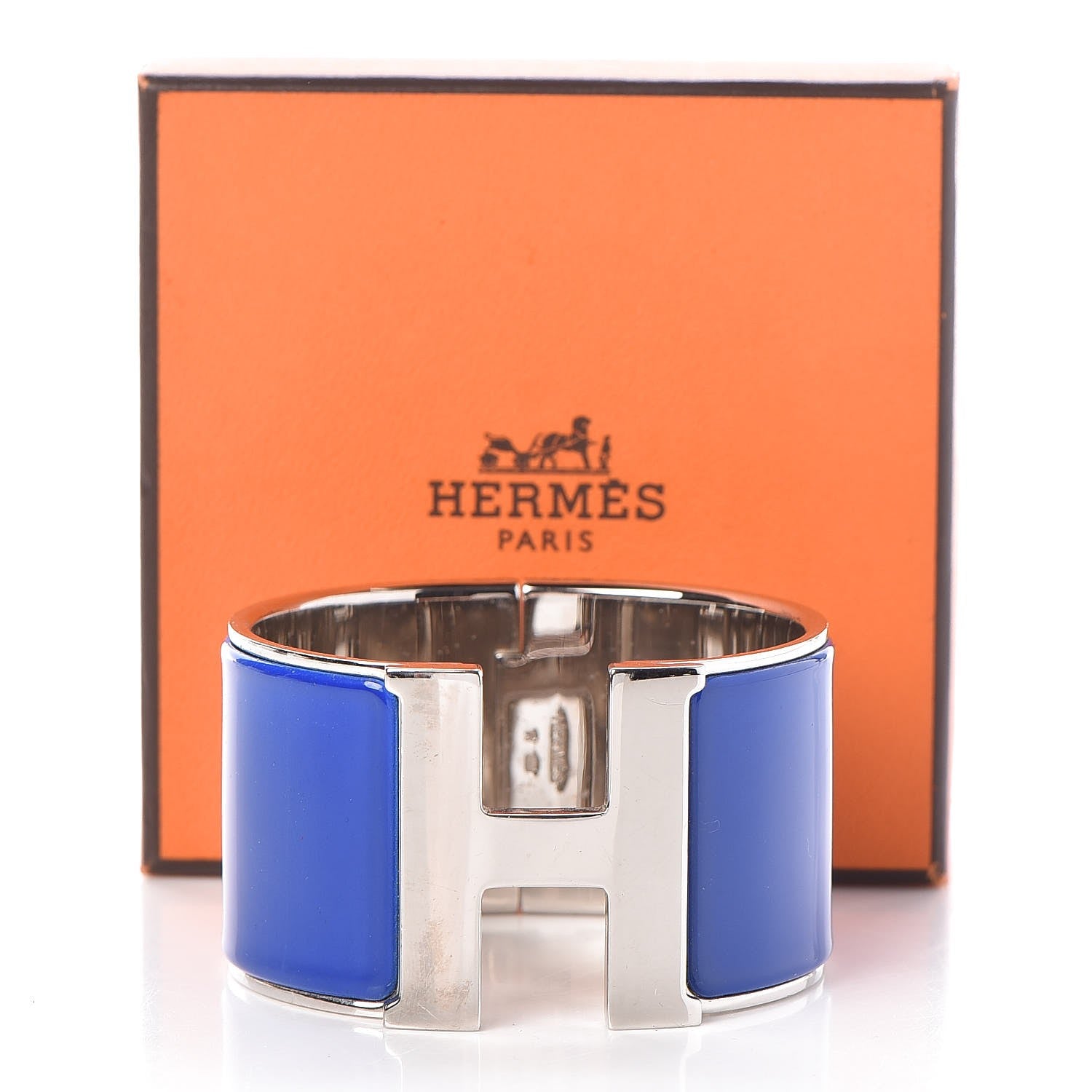Hermes Enamel Extra Wide Clic Clac H Bracelet PM Bleu Electrique 6 of 6