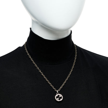Gucci Sterling Silver Small Textured Interlocking G Pendant Necklace 2 of 9