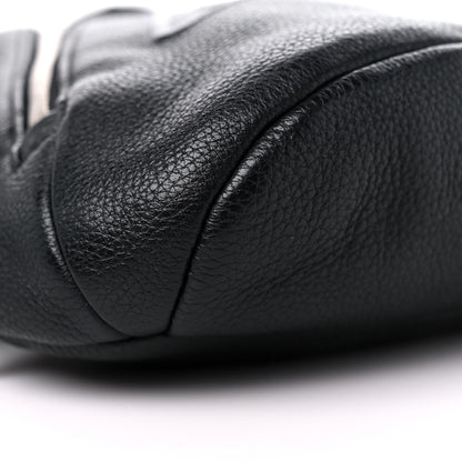 Prada Vitello Daino Logo Embossed Cross Sling Backpack Black 7 of 8