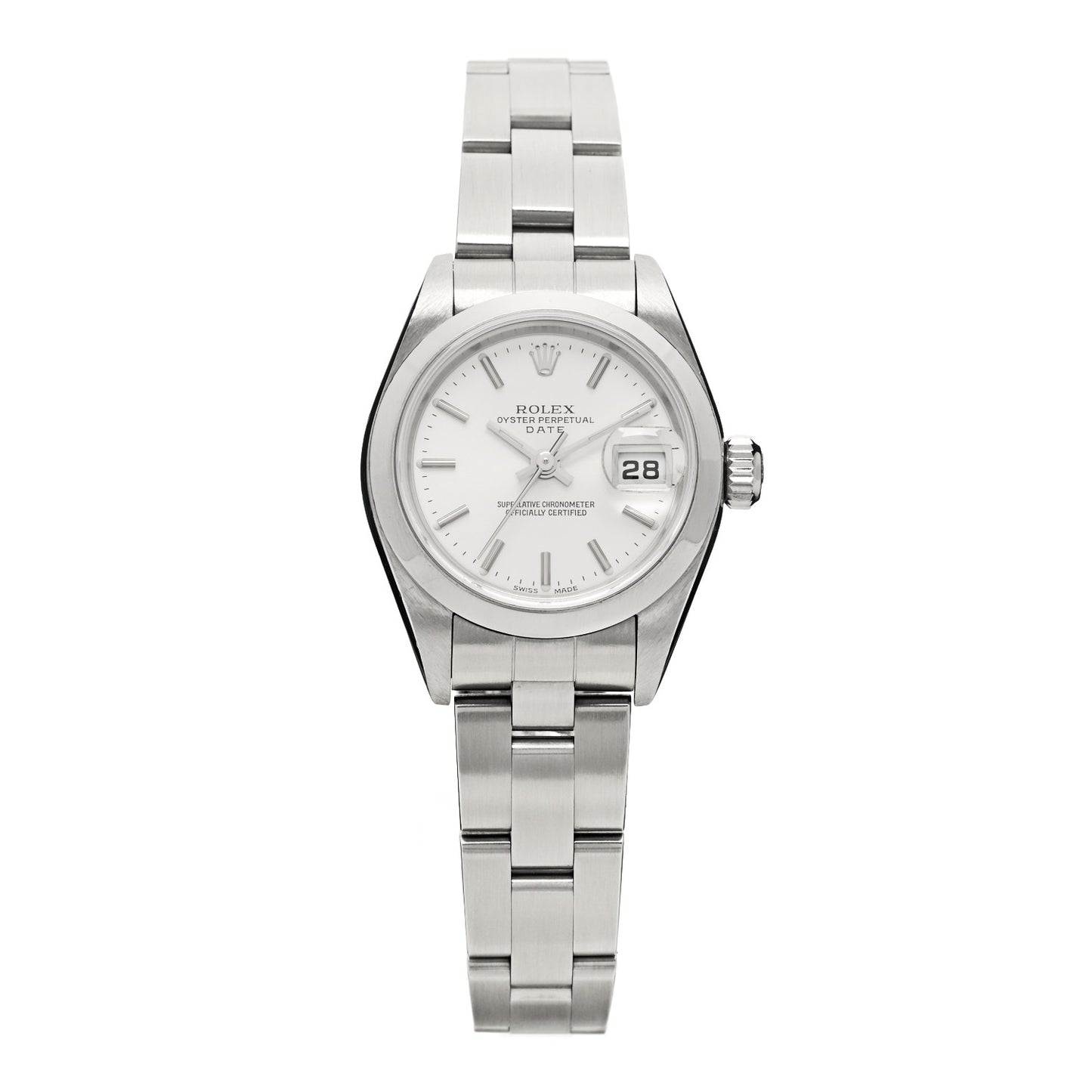 Stainless Steel 26mm Oyster Perpetual Date Watch Silver 79160