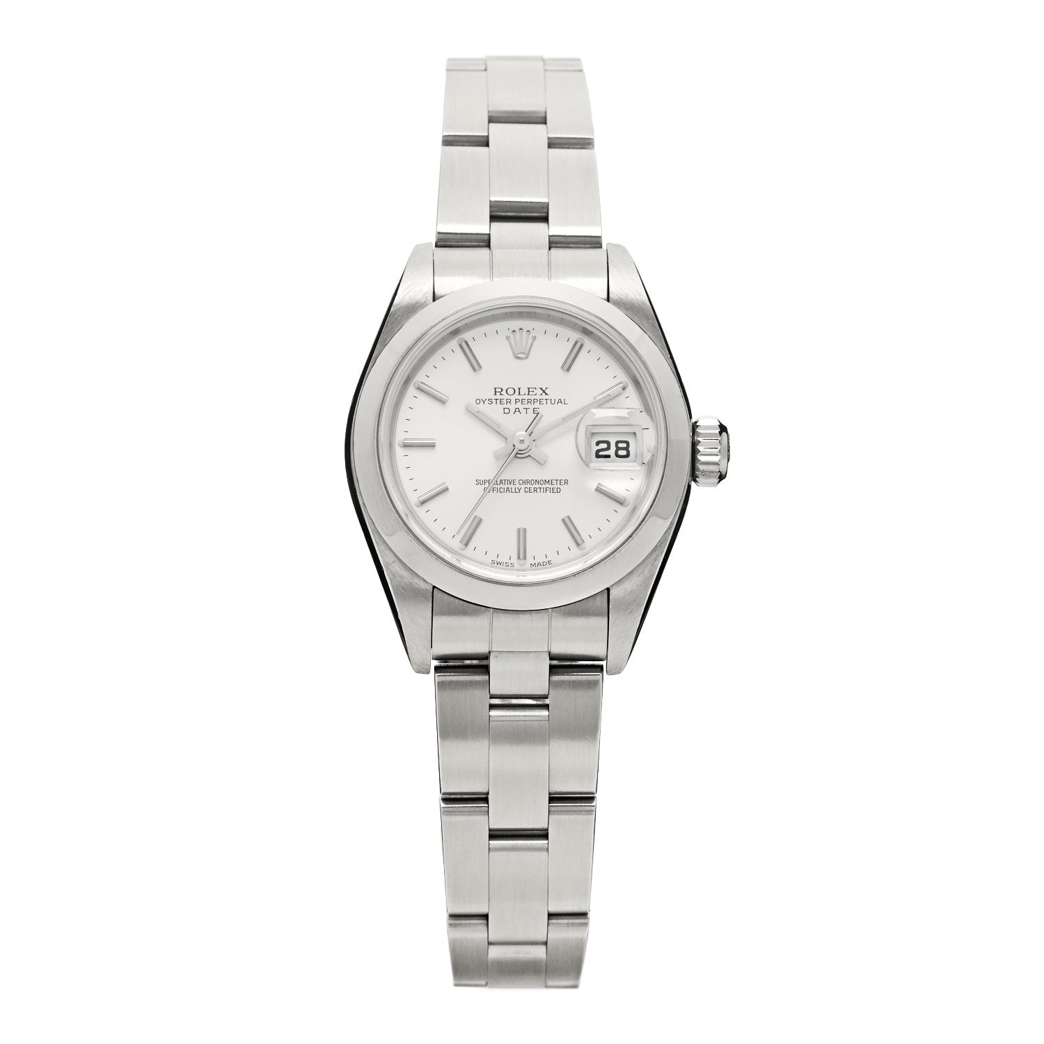 Rolex Stainless Steel 26mm Oyster Perpetual Date Watch Silver 79160 1 of 5