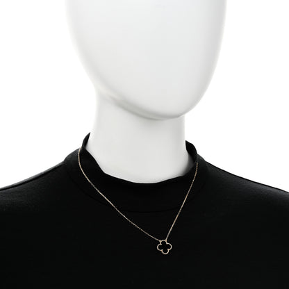 Van Cleef & Arpels 18K Yellow Gold Black Onyx Vintage Alhambra Pendant Necklace 2 of 6