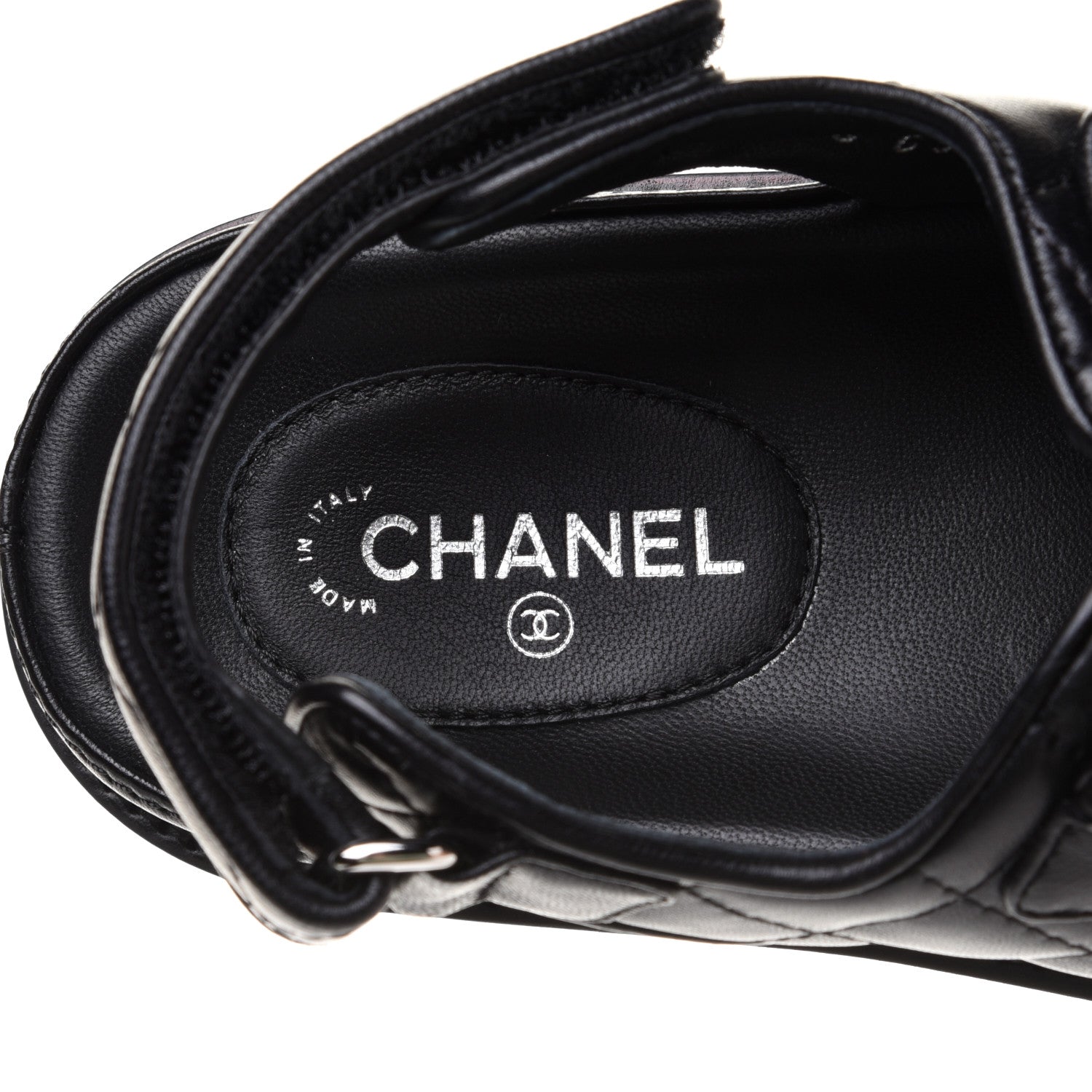 Chanel Lambskin Quilted Velcro Dad Sandals 36 So Black 8 of 10