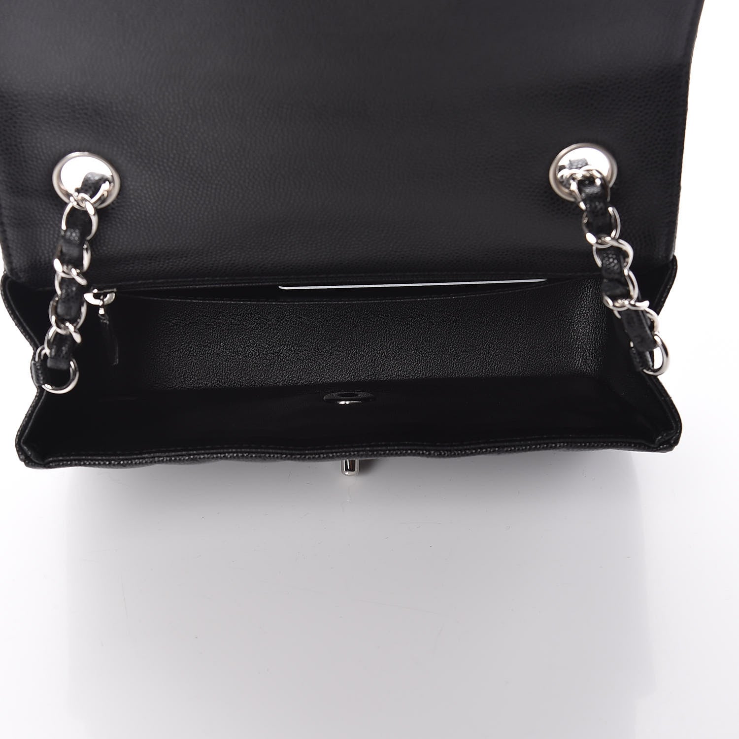 Chanel Caviar Chevron Quilted Mini Rectangular Flap Black 5 of 10