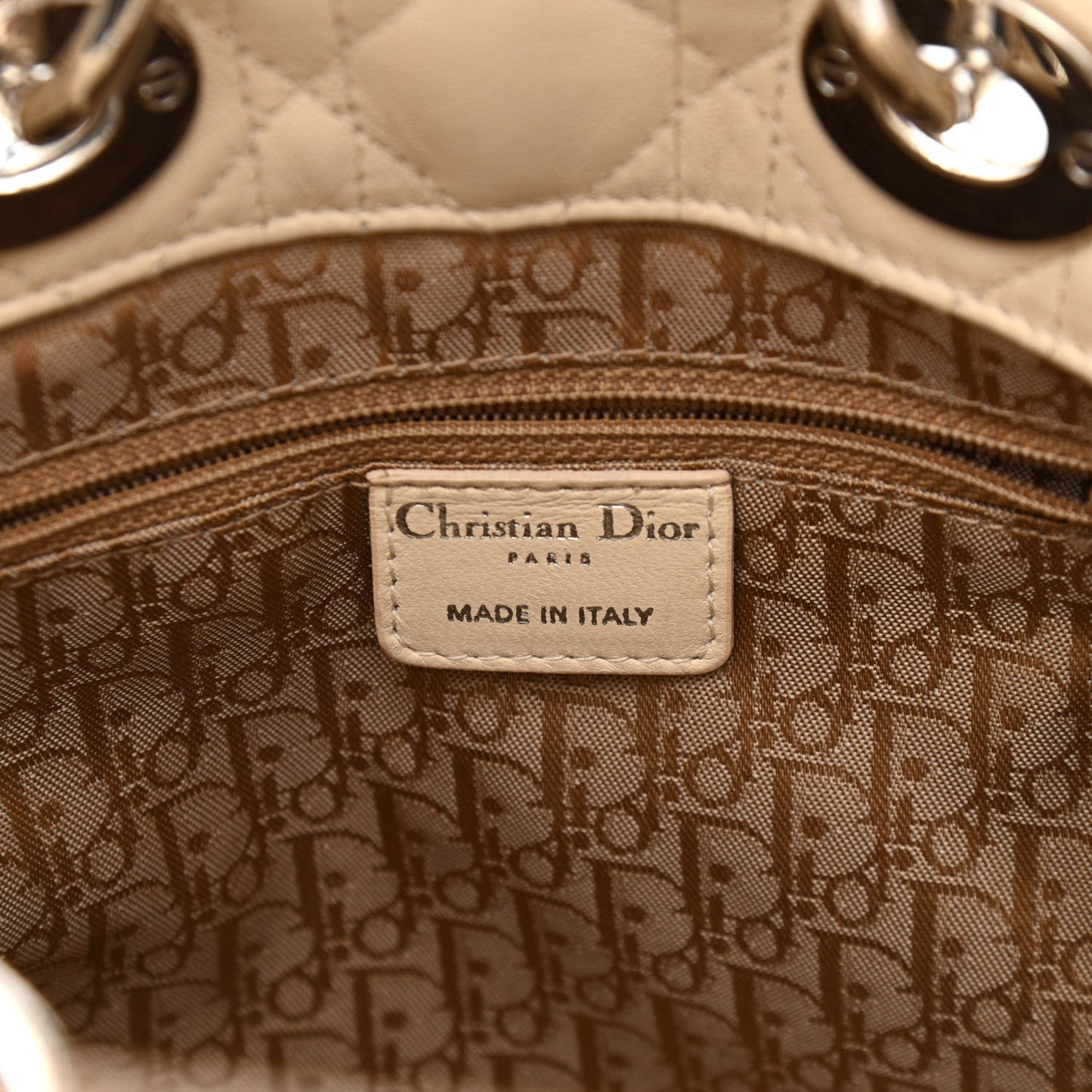 Lambskin Cannage Small Soft Lady Dior Beige