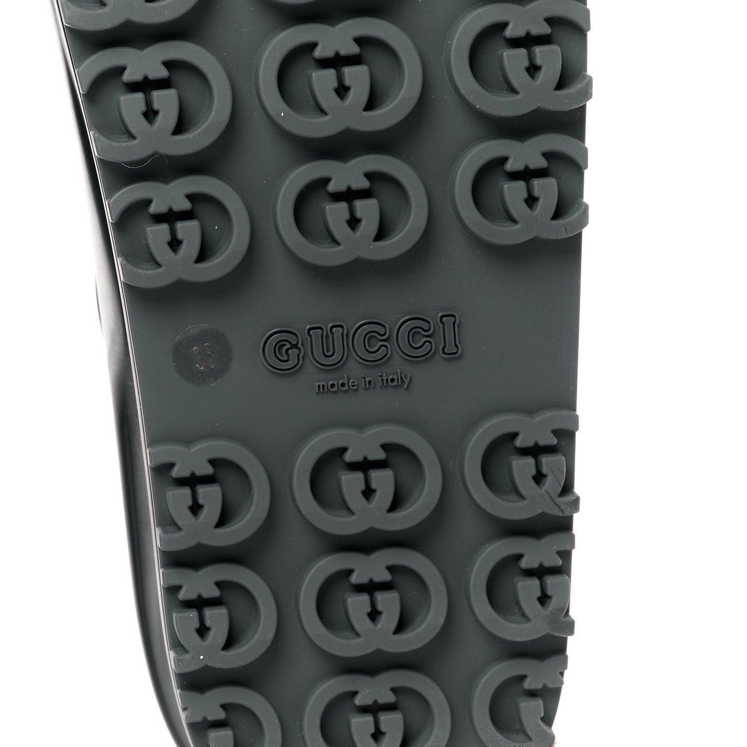 Gucci Soft Rubber Womens Interlocking G Platform 42mm Slide Sandals 38 Black 6 of 9