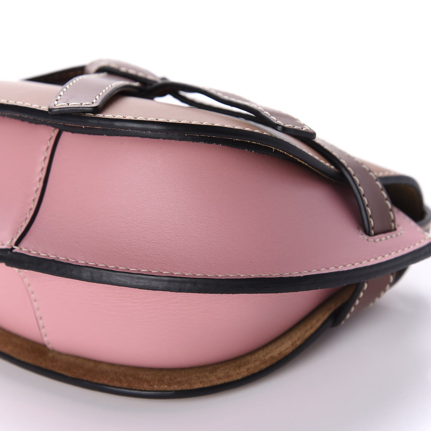 Calfskin Mini Gate Crossbody Bag Pastel Pink Tan
