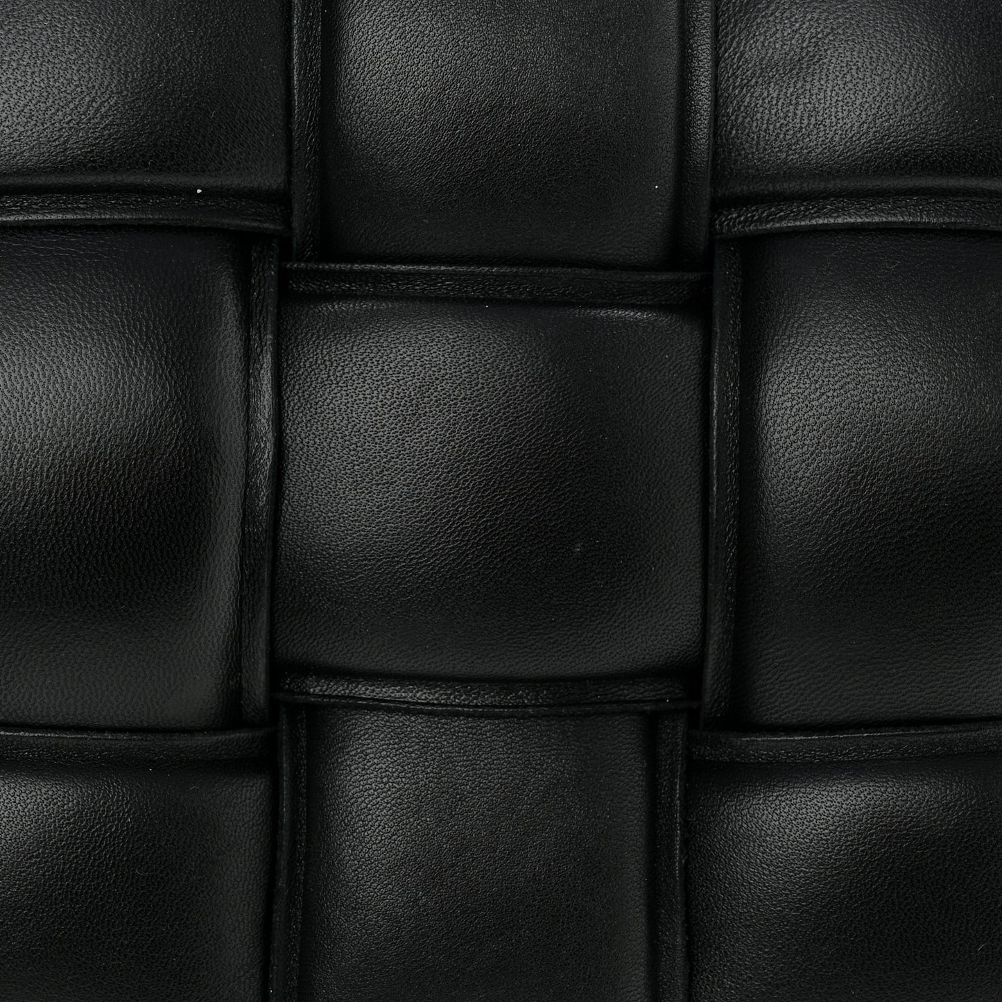 Lambskin Maxi Intreccio Padded Chain Cassette Crossbody Bag Black