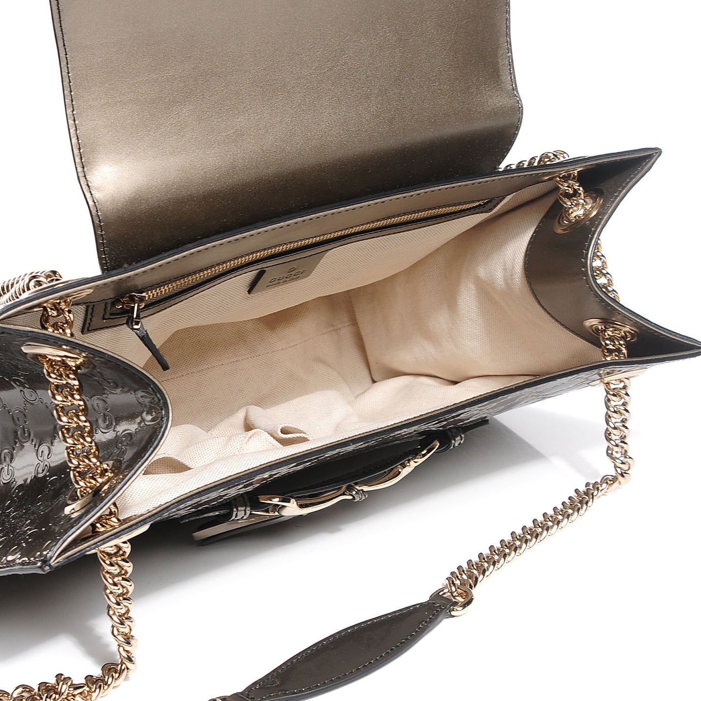 Shine Guccissima Large Emily Chain Shoulder Bag Acero