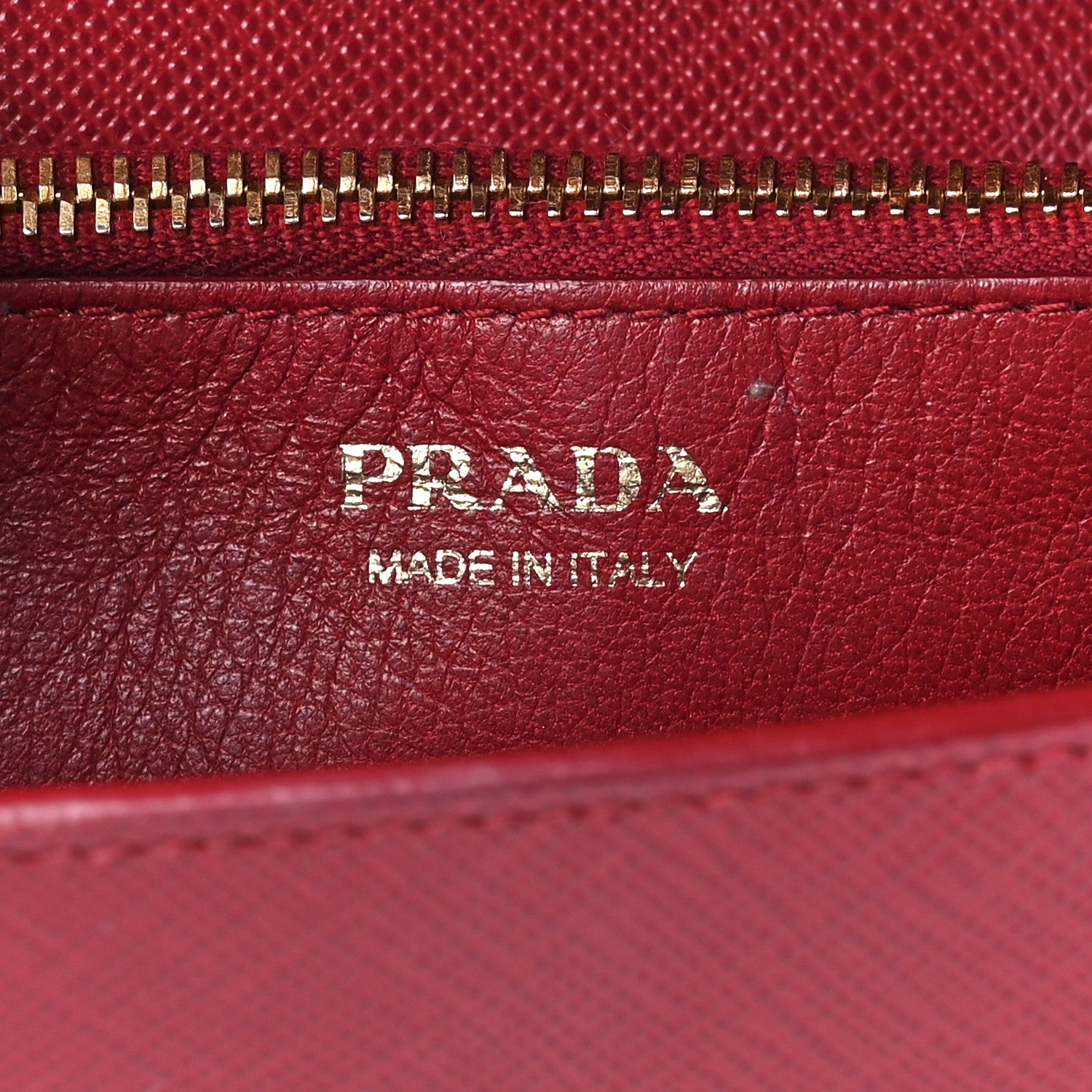 Prada Saffiano Lux Chain Wallet Fuoco 7 of 12
