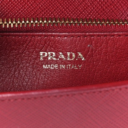 Prada Saffiano Lux Chain Wallet Fuoco 7 of 12
