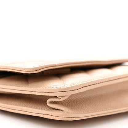 Chanel Caviar Quilted Wallet on Chain WOC Beige 10 of 12