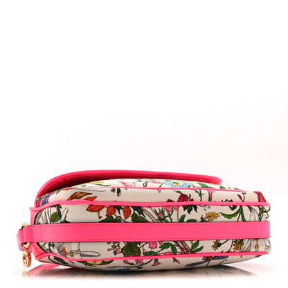 Gucci Canvas Flora Floral Shoulder Bag White Fuchsia Fluo 4 of 10