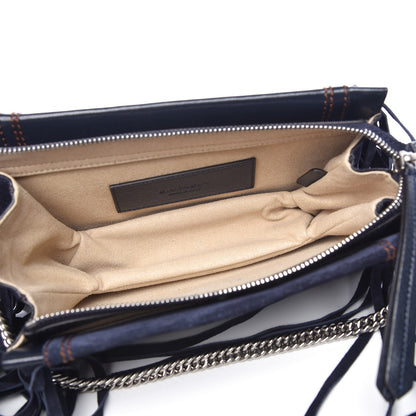 Givenchy Calfskin Suede Fringe Cross 3 Crossbody Bag Dark Blue 5 of 7