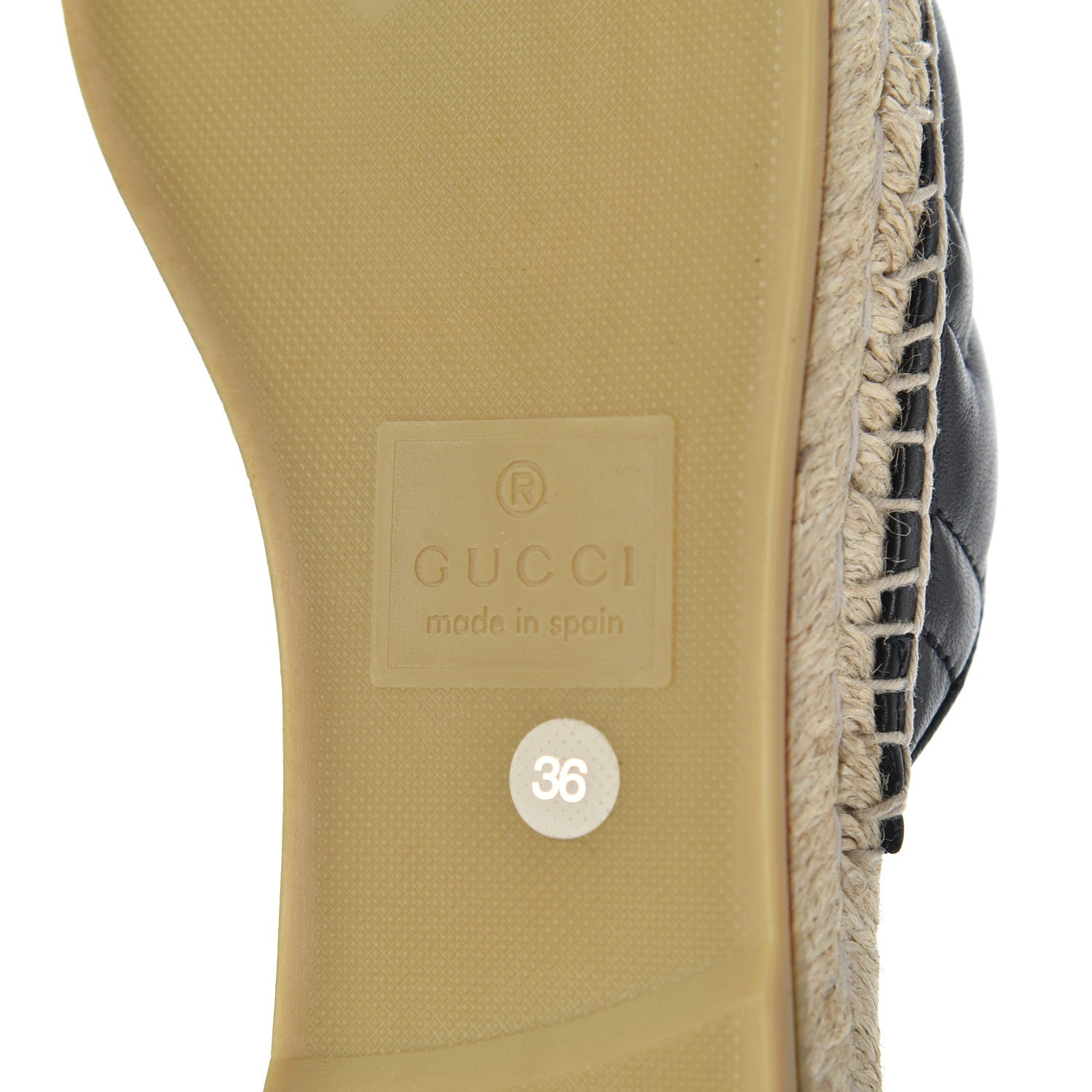 Gucci Nappa Matelasse GG Marmont Espadrille Slippers 36 Black 7 of 13