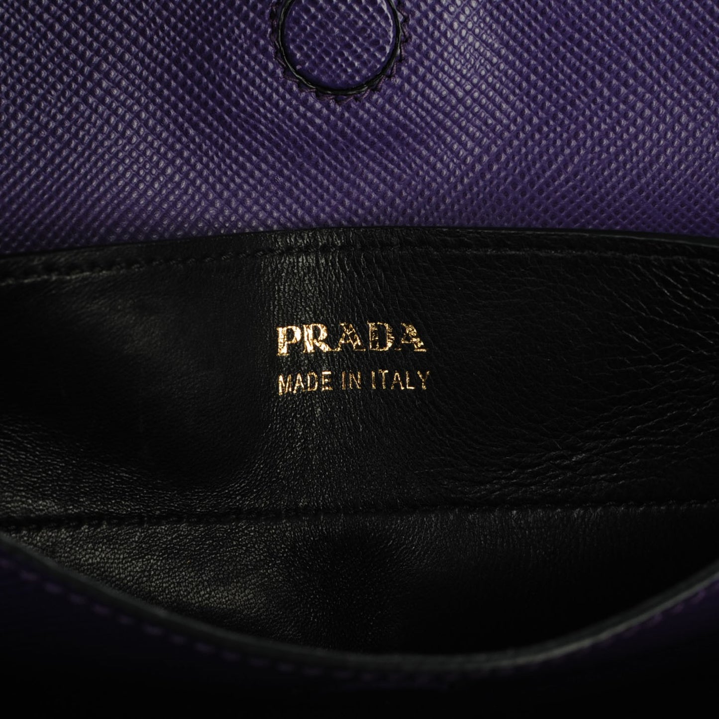 Saffiano Cuir Large Double Bag Viola Nero Black