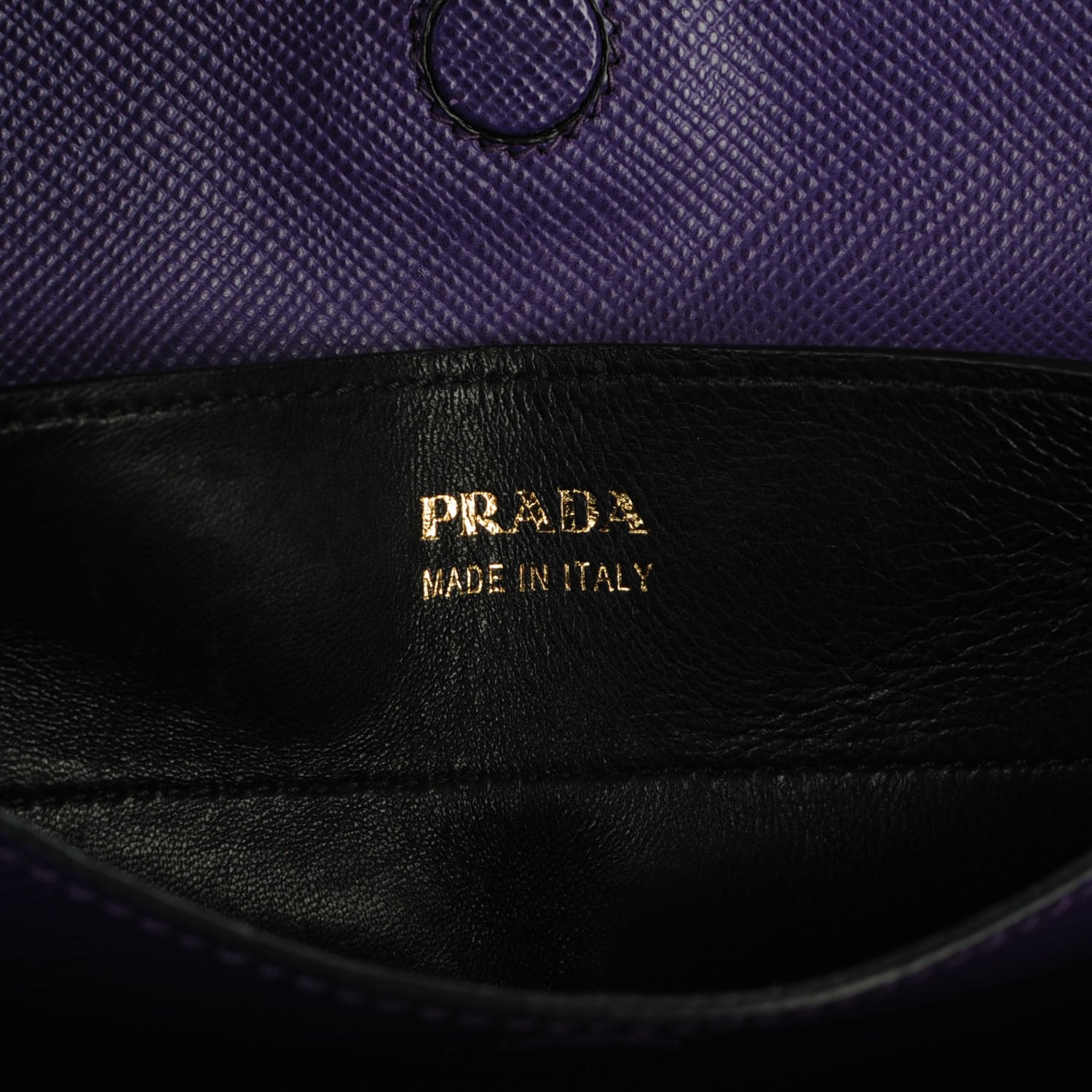 Prada Saffiano Cuir Large Double Bag Viola Nero Black 6 of 7