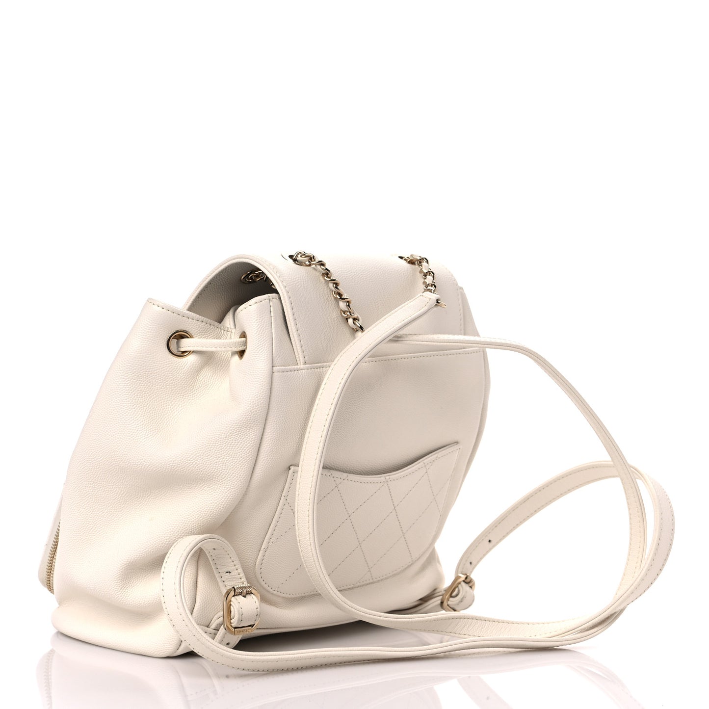 Caviar Quilted Business Affinity Backpack White
