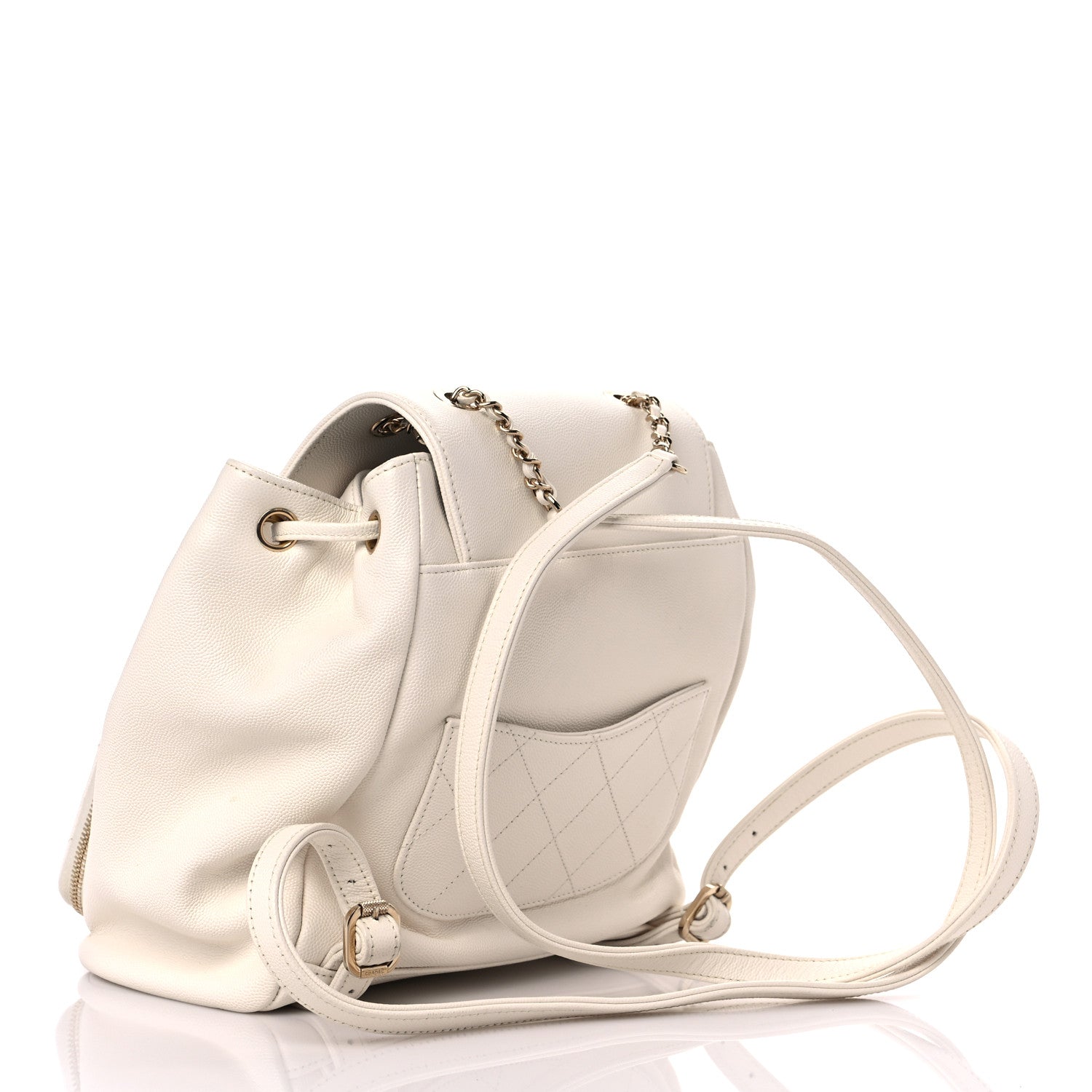 Chanel Caviar Quilted Business Affinity Backpack White 3 of 17
