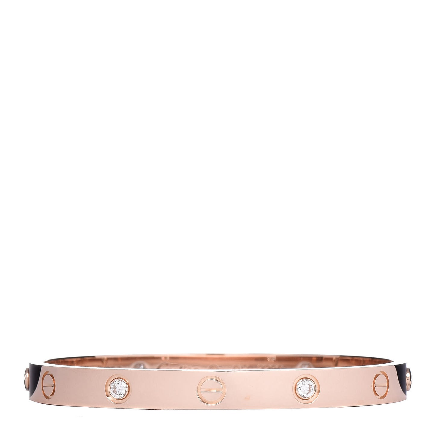 18K Pink Gold 4 Diamond LOVE Bracelet 17