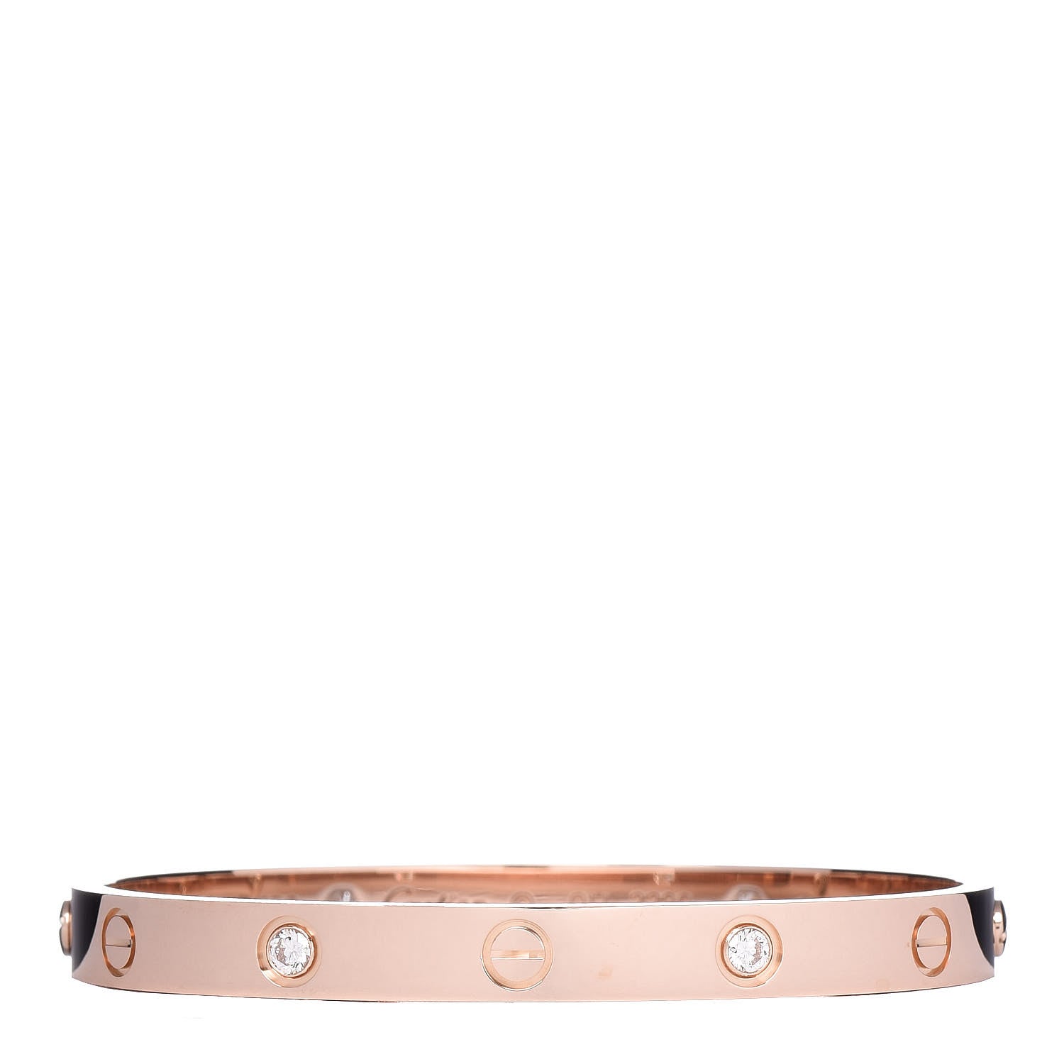 Cartier 18K Pink Gold 4 Diamond LOVE Bracelet 17 1 of 6