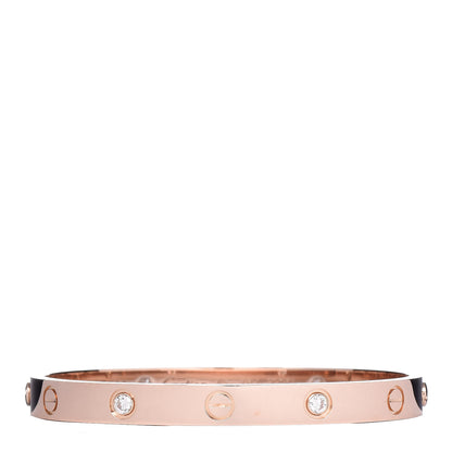 Cartier 18K Pink Gold 4 Diamond LOVE Bracelet 17 1 of 6