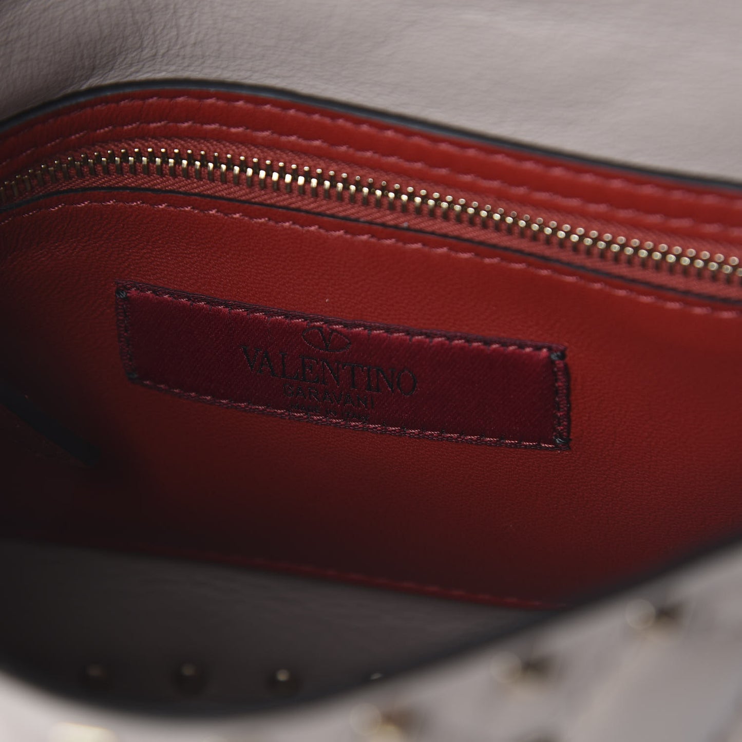 Lambskin Medium Rockstud Spike Shoulder Bag Poudre